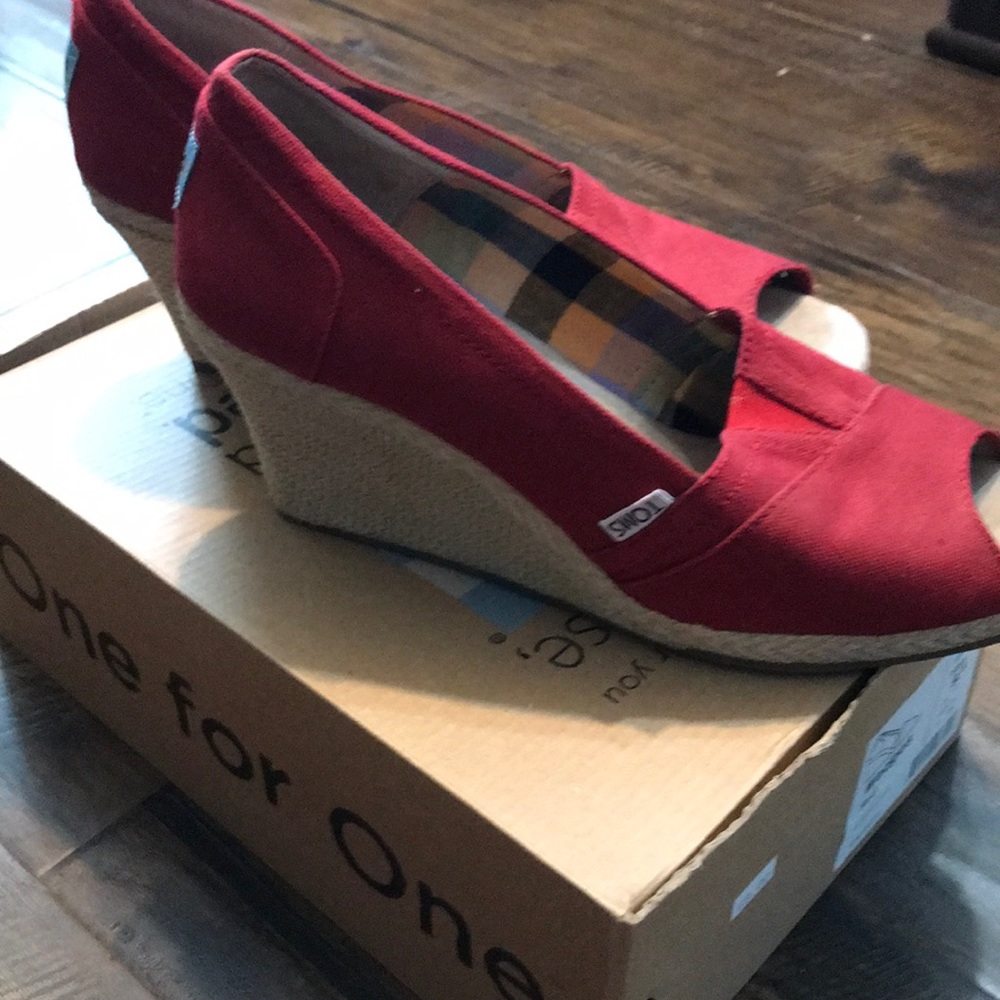 Toms red wedges (only worn inside once) !